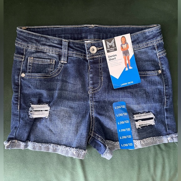 Members Mark Denim Blue Distressed Kids Shorts - Picture 2 of 3